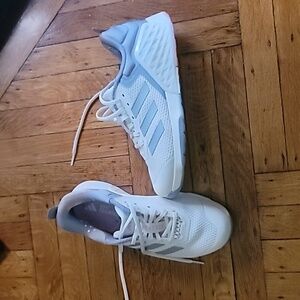 adidas White & Light Gray Women's Athletic Shoes